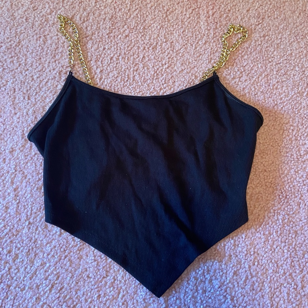 Handkerchief Black Chain Top